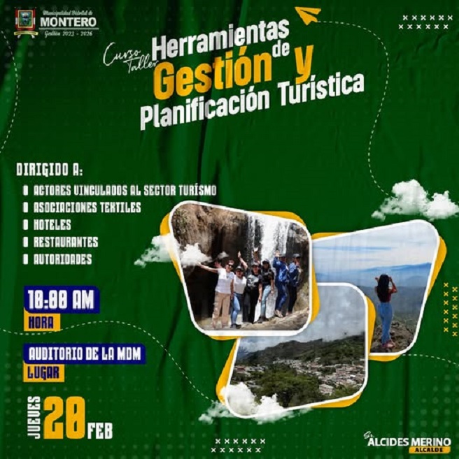 Invitación al Taller Herramientas de Gestión y Planificación Turística