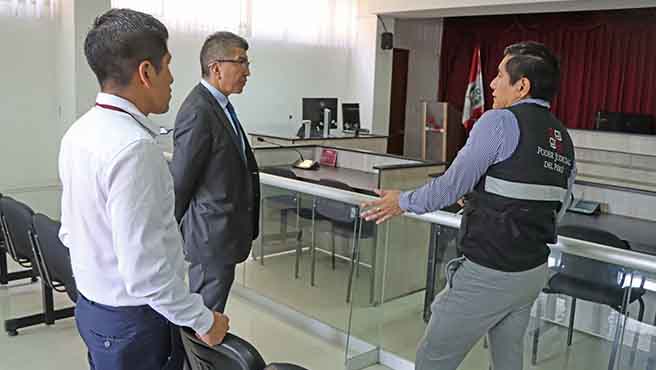 Presidente de la Corte Superior del Callao, Miguel Castañeda Moya, visitó la Unidad de Flagrancia