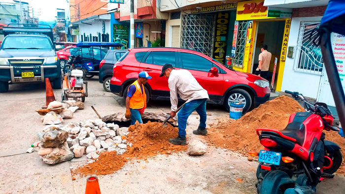 ReparaciΓ³n de plataforma en el Jr. AlegrΓa A. de Morey Cdra. 02.
