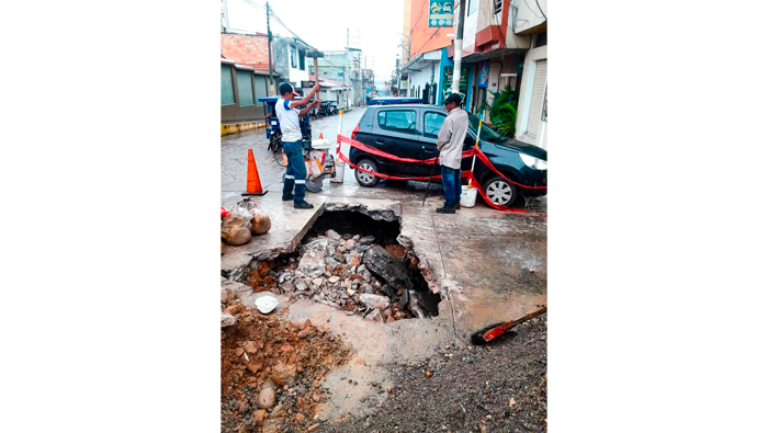 ReparaciΓ³n de plataforma en el Jr. AlegrΓa A. de Morey Cdra. 02.