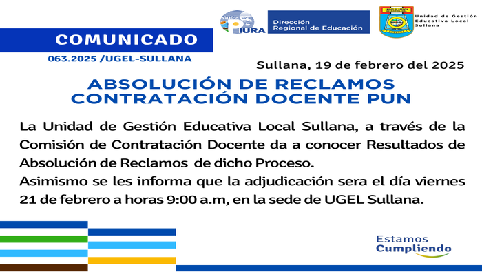 Comunicado N°63-2025