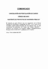 Vista preliminar de documento Comunicado - Cancelación de puestos