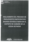 Vista preliminar de documento Reglamento del Proceso de Presupuesto Participativo Basado en Resultados en el Distrito de Carmen de la Legua Reynoso