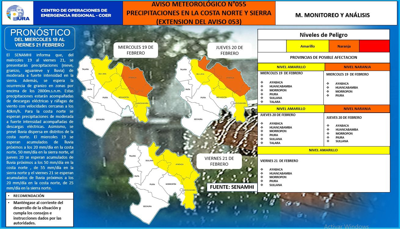 Lluvias Moderada a Extrema intensidad para la Sierra Norte