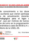 Vista preliminar de documento Cambio de horario en el desarrollo de los Talleres de actualización docente 2025 “Gestión Pedagógica para el logro de los Aprendizajes”