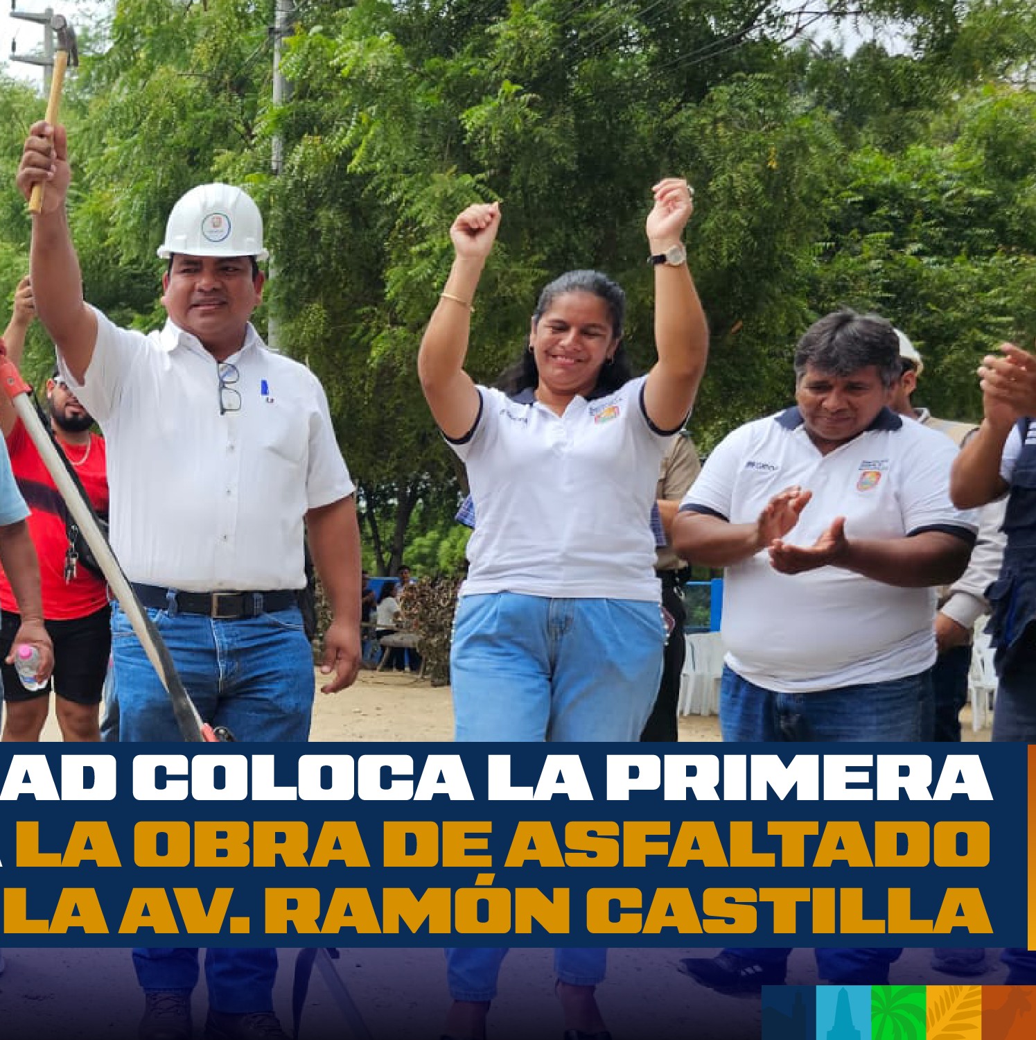 Municipalidad distrital de Marcavelica coloca la primera piedra para la obra de asfaltado en la av. ramón castilla