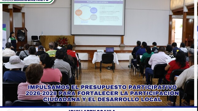 Con el objetivo de capacitar y actualizar los conocimientos de la sociedad civil sobre la importancia del proceso de Presupuesto Participativo, la Municipalidad Provincial Mariscal Nieto inauguró este importante evento que busca fomentar la adecuada participación ciudadana y la concertación local.