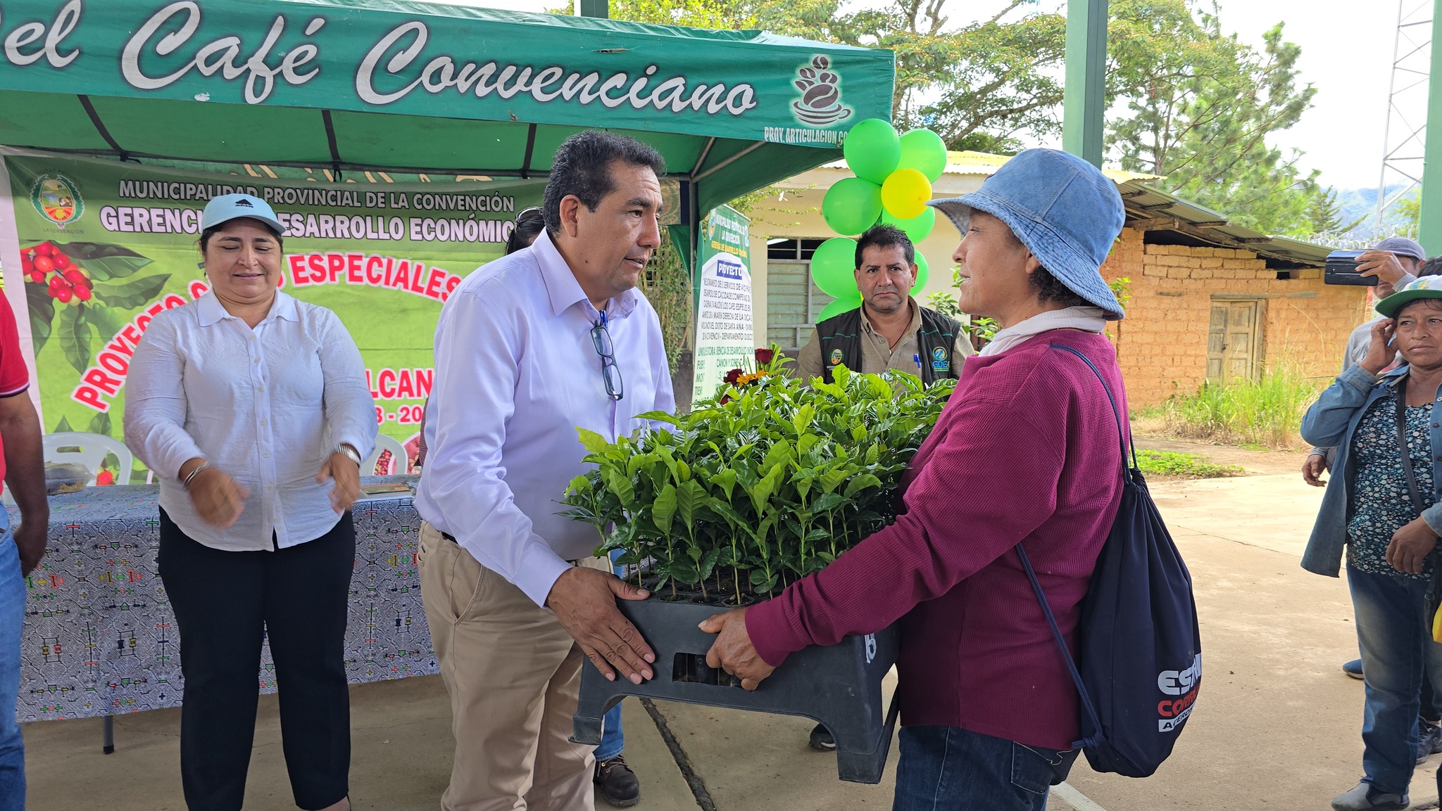 Alcalde de La Convención emprendió proceso de plantación de café especial en el sector de Huayanay como parte del proyecto café