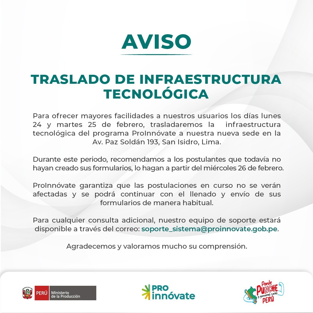 AVISO PROINNÓVATE