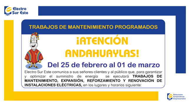 Información corte programado
