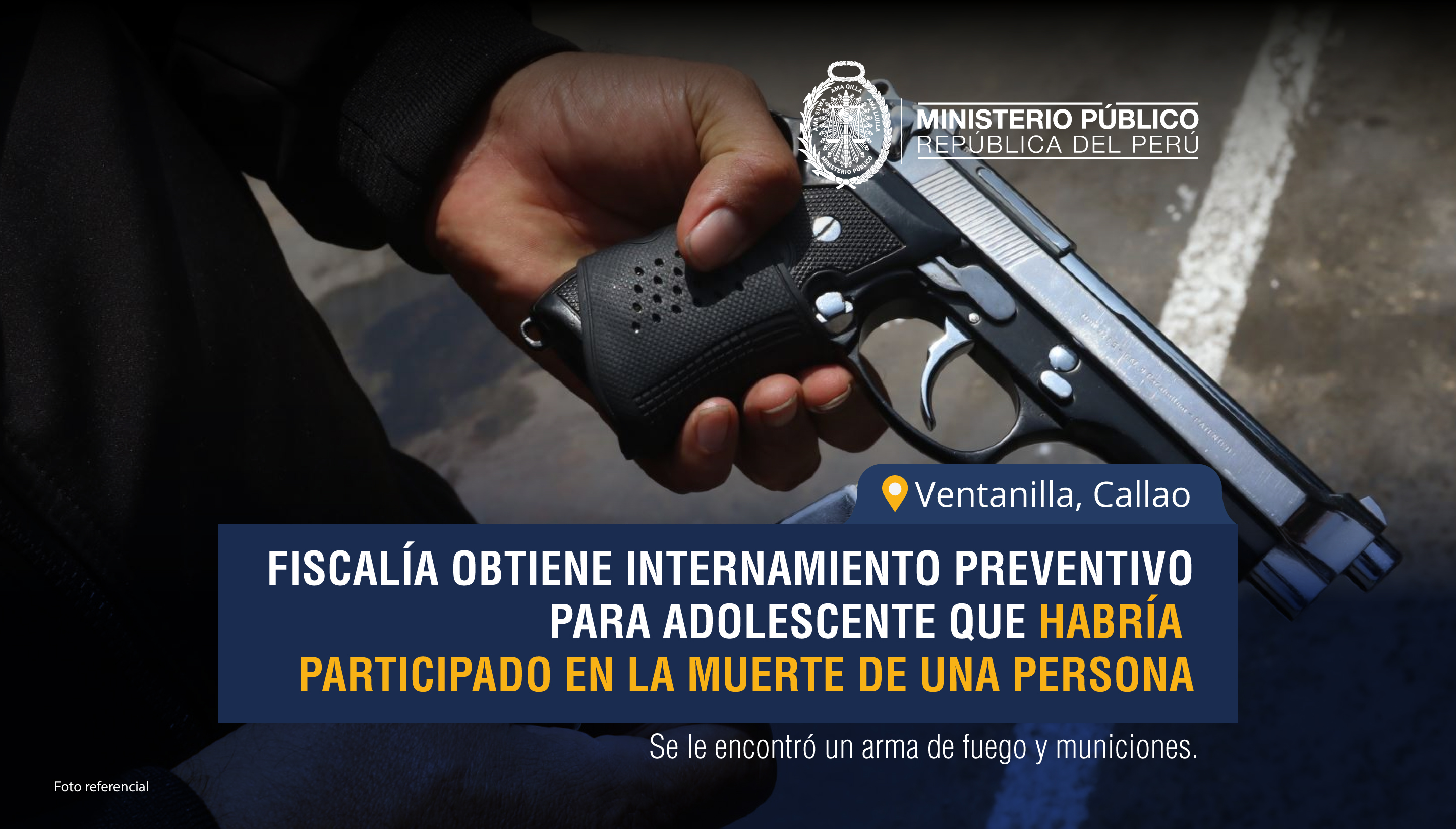 Fiscalía obtiene internamiento preventivo para adolescente que habría participado en la muerte de una persona en Ventanilla.