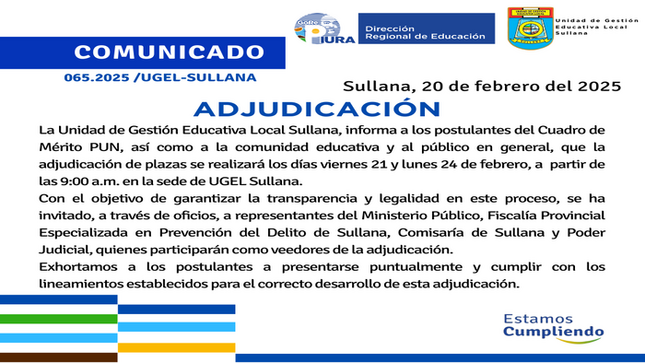 Comunicado N°65-2025