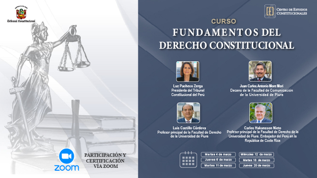 Curso de Fundamentos del Derecho Constitucional dirigido a periodistas se desarrollará del 4 al 20 de marzo próximo