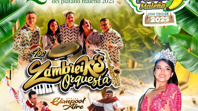 La Municipalidad Distrital de Mala te invita a ser parte de la emocionante elección de la Reina del XXVI Festival del Plátano Maleño 2025, un evento lleno de alegría, acompañado por las espectaculares presentaciones de la Orquesta Los Zambreik´s, la vibrante Marinera y CaballoS de Paso.
¡No te lo puedes perder!
📅Sábado 1 de marzo
⏰Hora: Desde las 3:00 p.m.
📍Lugar: Plaza de Armas de Mala
¡Te esperamos para disfrutar juntos de esta gran celebración!
𝙈𝙖𝙡𝙖, 𝙪𝙣𝙖 𝙣𝙪𝙚𝙫𝙖 𝙝𝙞𝙨𝙩𝙤𝙧𝙞𝙖 🌄