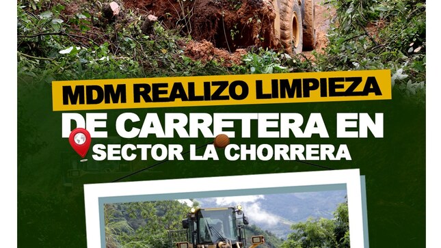 Seguimos Atendiendo Nuestras Vías de Comunicación,  MDM Realizo Limpieza de la Carretera Sector de la Chorrera 