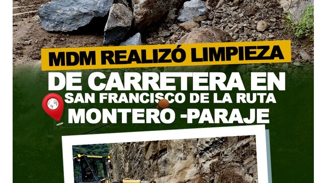 La MDM Realiza Limpieza de Carretera Tramo San Francisco  Ruta Montero - Paraje 