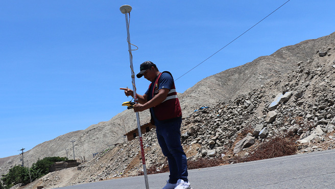 Municipalidad realizó el levantamiento topográfico de la carretera Huarmey - Aija, del centro poblado Naranjal