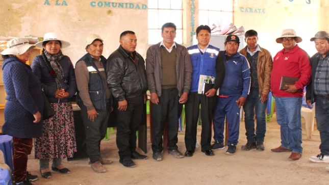Municipalidad Provincial de Puno sostiene reunion de coordinacion con autoridades de la comunidad de Carata