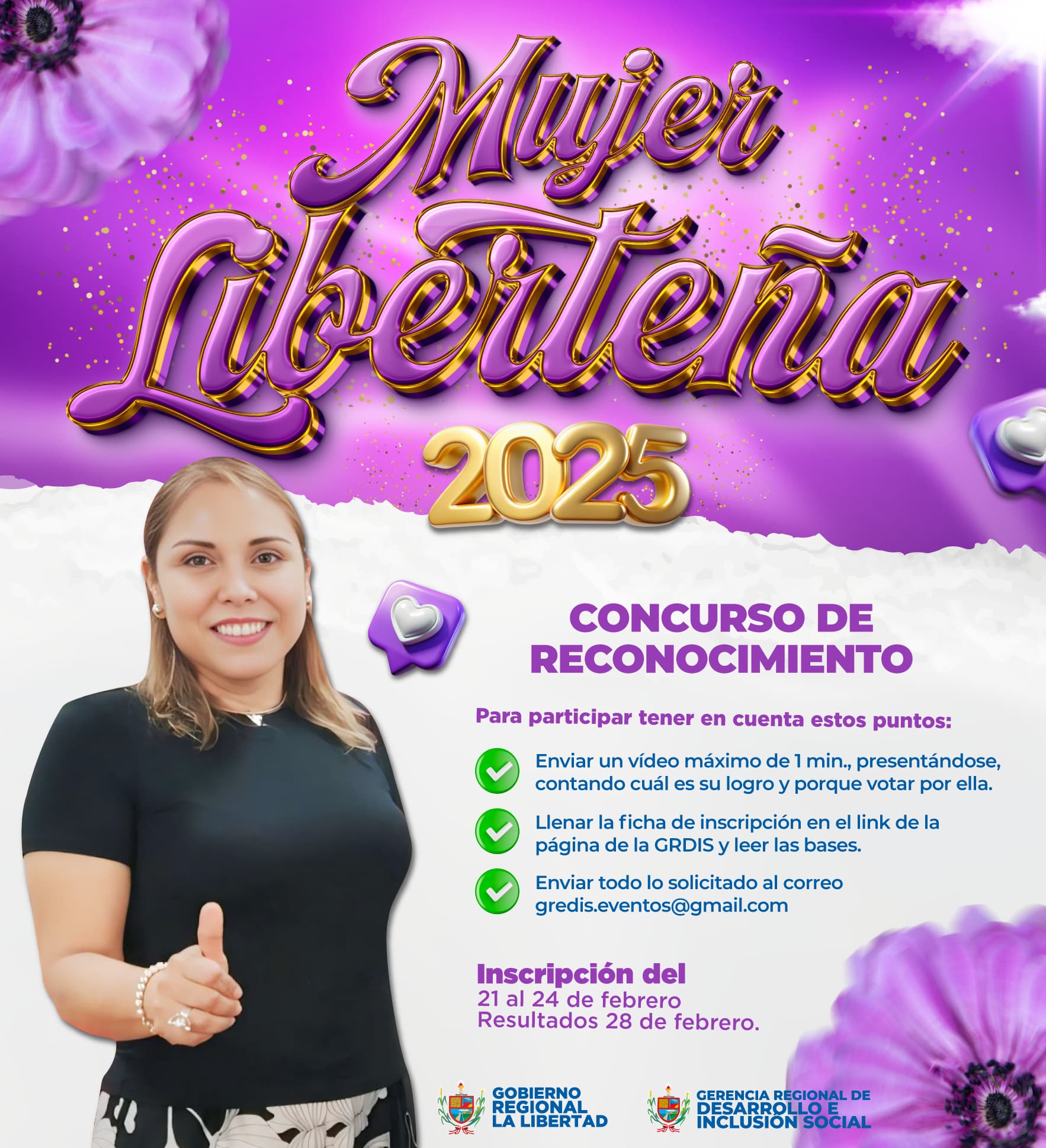 Gobierno Regional La Libertad Invita A Participar En El Reconocimiento A La Mujer Liberteña 2025