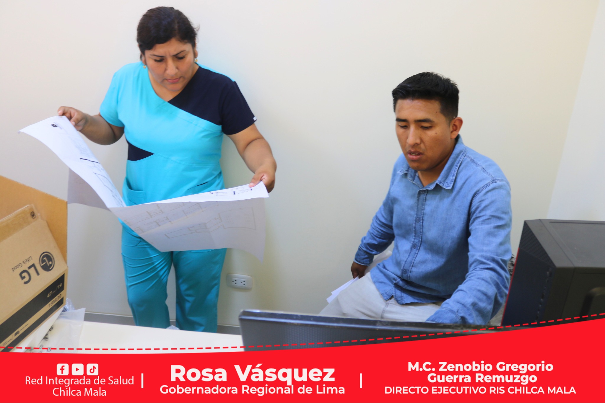 RIS Chilca Mala: Gerente Sub Regional de la UELS, Lic. Caleb Ramos supervisa los trabajos del moderno establecimiento de salud de Calango.