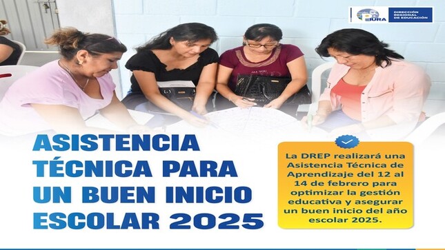 DREP Piura realizará asistencia técnica de aprendizaje para el buen inicio del año escolar 2025