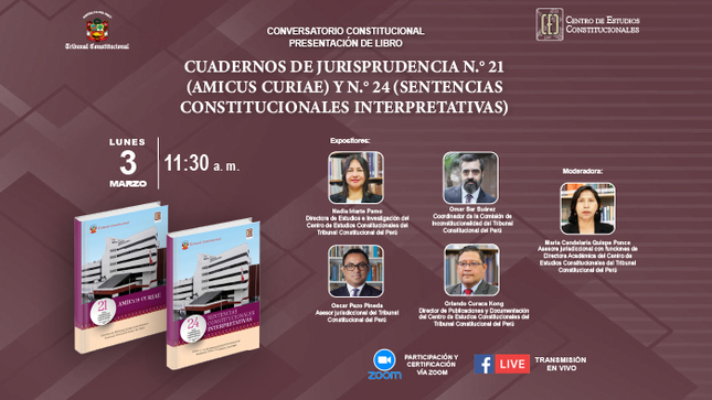 CEC del TC presentará Cuadernos de Jurisprudencia sobre Amicus Curiae y Sentencias Constitucionales Interpretativas