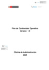 Vista preliminar de documento PLAN DE CONTINUIDAD OPERATIVA 2025F - VERSIÓN 1.0
