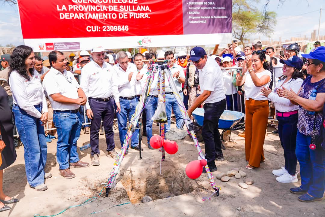 Gobernador y ministro Whittembury dan inicio a obra de agua potable y alcantarillado en beneficio de más de 300 mil sullaneros