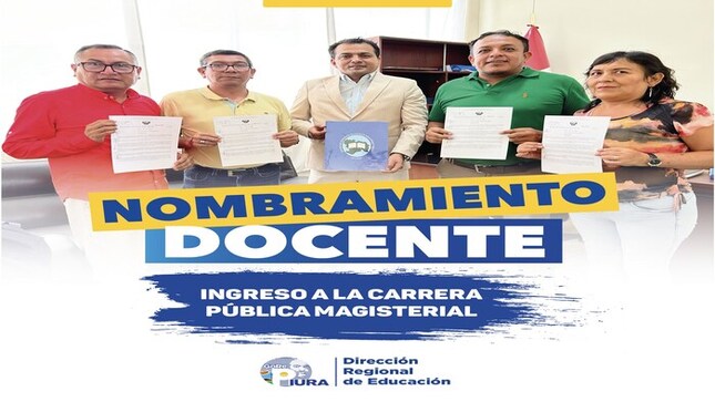 Director Regional de Educación otorga nombramiento a docentes