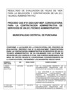 Vista preliminar de documento RESULTADO DE EVALUACION DE HOJAS DE VIDA-PROCESO CAS- TECNICO ADMINISTRATIVO-2025