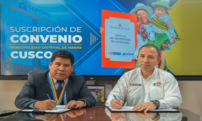 Suscripción de convenio permitirá realizar estudio en siete posesiones informales para determinar sus condiciones e inicien el proceso a fin de obtener el título de propiedad. 