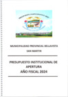 Vista preliminar de documento Presupuesto Institucional de Apertura (PIA) 2024