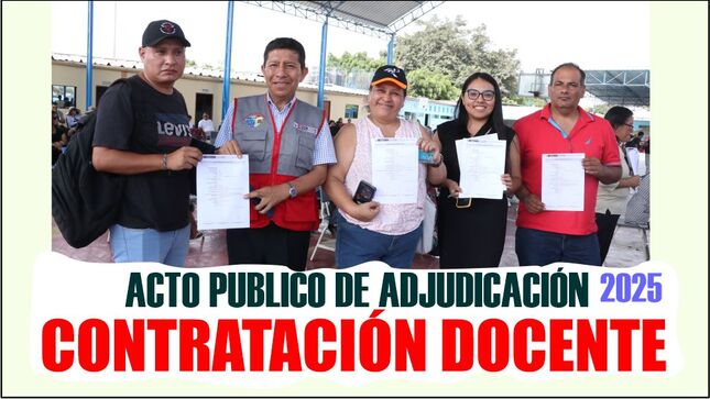 Adjudicación Presencial Contratación Docente 2025 