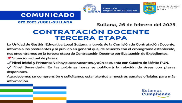 Comunicado N°72-2025