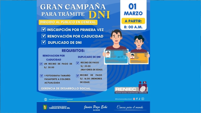 Foto Campaña de tramites de DNI en Canoas de Punta Sal
