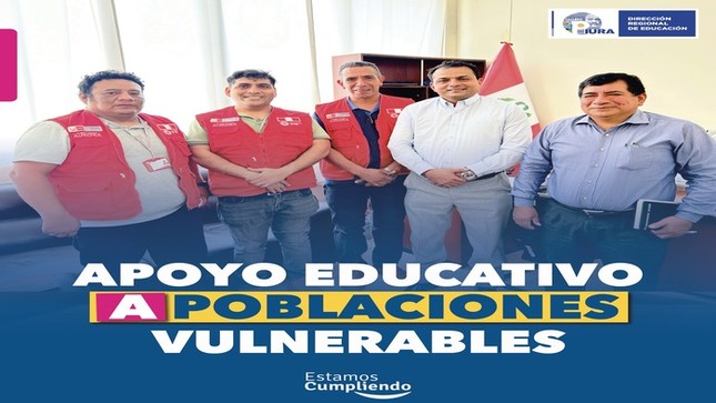 DRE Piura coordina apoyo educativo a poblaciones vulnerables