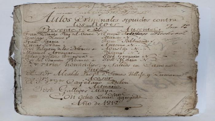 Ministerio de Cultura declaró Patrimonio Cultural de la Nación a una investigación judicial de la época del Virreinato