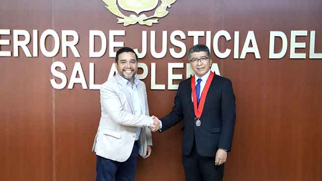  Presidente de la Corte Superior del Callao, Miguel Castañeda Moya y Sunafil Callao, Doyle Acosta Baca fortalecen alianza para capacitación del personal judicial y de fiscalización.