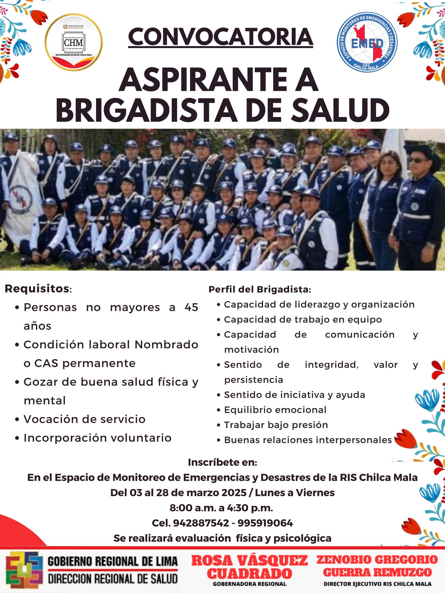 RIS Chilca Mala: Convocatoria a aspirante a Brigadista de Salud