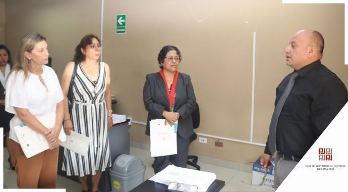 Congresista María del Carmen Alva prieto visita la Unidad de Flagrancia Delictiva de la Corte Superior de Lima Sur