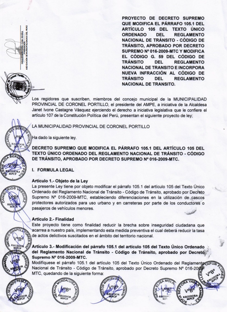Propuesta ingresada hoy al MTC