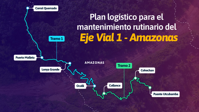 trabajos de mantenimiento rutinario en el Eje Vial 1: EMP. PE-5N (Corral Quemado) - Choros - Cumba – Ocalli - Collonce - Puente Utcubamba, 
