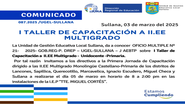 Comunicado N°87-2025