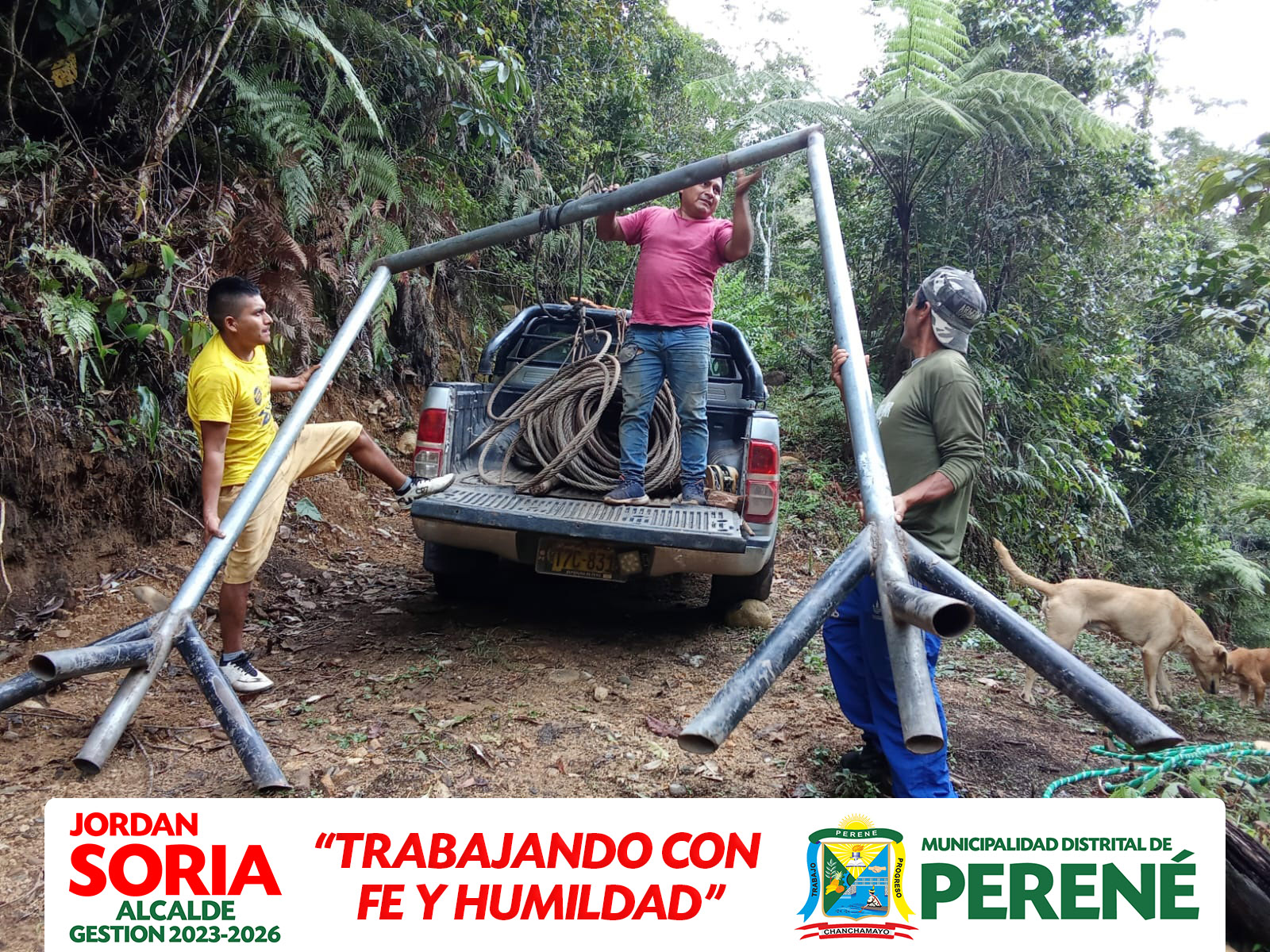 Se Entrega Cable De Acero Para Construcción De Puente Colgante En Anexo Pampa Del Oso