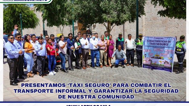 La Municipalidad Provincial Mariscal Nieto en coordinación con 20 empresas de taxi de la ciudad de Moquegua, presentó en acto público Taxi Seguro.
