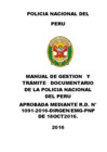 Vista preliminar de documento MANUAL DE GESTION Y TRÁMITE DOCUMENTARIO DE LA POLICIA NACIONAL DEL PERU  