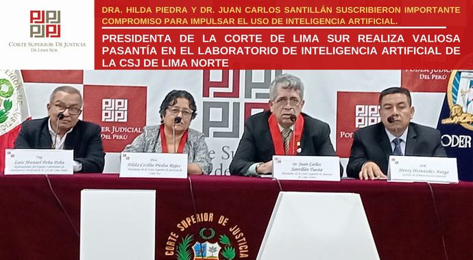 Presidenta de la Corte de Lima Sur realizó importante pasantía en el laboratorio de Inteligencia Artificial de la Corte de Lima Norte