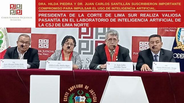 Presidenta de la Corte de Lima Sur realizó importante pasantía en el laboratorio de Inteligencia Artificial de la Corte de Lima Norte