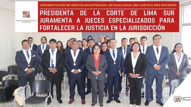 Presidenta de la Corte de Lima Sur juramenta a nuevos jueces especializados para fortalecer la justicia en la jurisdicción