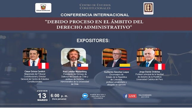 Conferencia internacional sobre el debido proceso en el ámbito del derecho administrativo realizará el CEC del TC el 13 de marzo